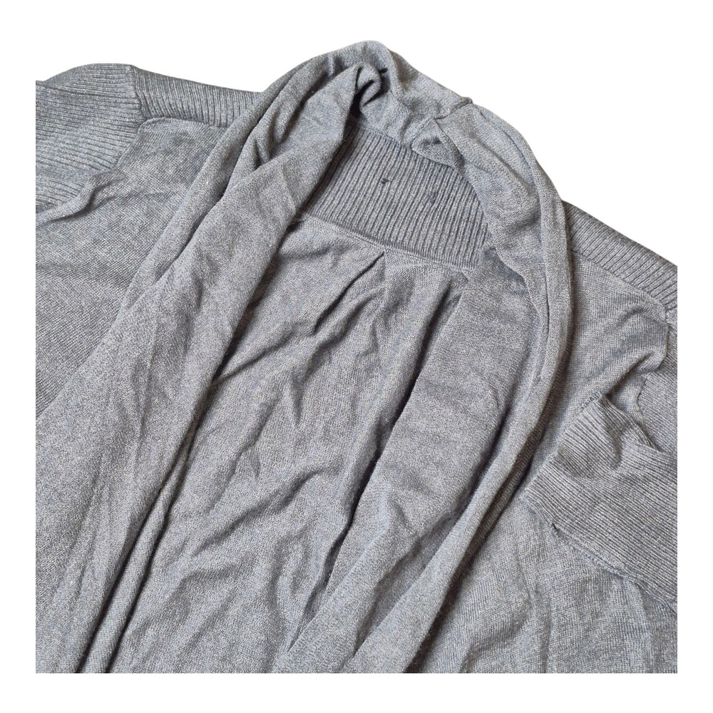 Lululemon Women's Large Gray Open Front Cardigan Lightweight Ribbed Drape Hem‎